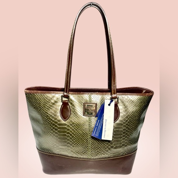Dooney & Bourke Handbags - Dooney & Bourke Metallic Python Embossed Leather Collection - Shopper Tote • NWT